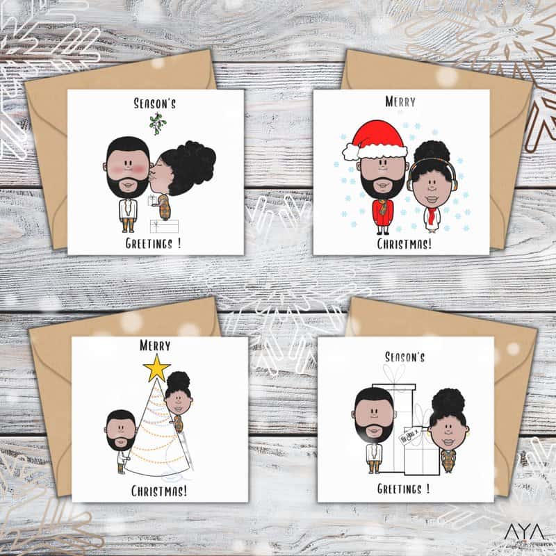 African inspired Christmas cards - Pack of 12