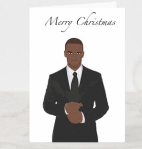 Black man christmas card- Free UK Shipping