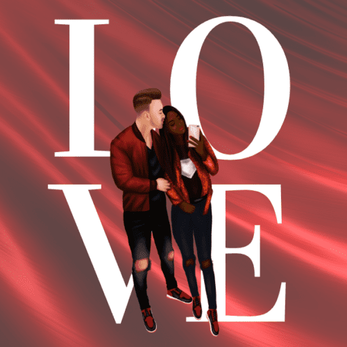 LOVE - Valentine's Card (White Male & Black Female)
