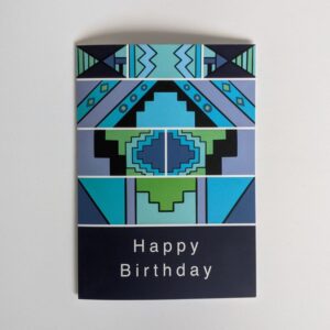 Blue Birthday Card - Kente Inspired