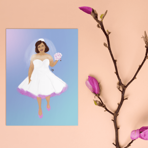 Purple petticoat | Bridal | Wedding Greetings card