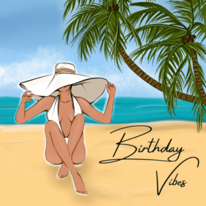 Birthday Vibes Palm Beach Card - Latte
