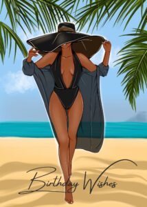 Birthday Wishes Palm Beach Card - Chocolate