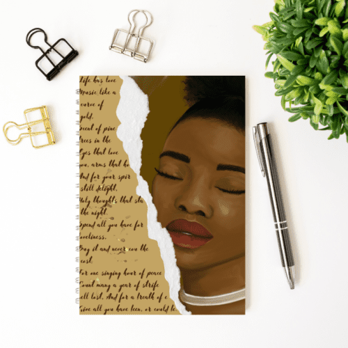 Black Girl Wire-Bound A5 lined Paper Notebook