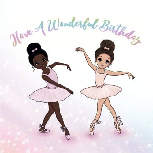 Ballerina Girls Birthday Card