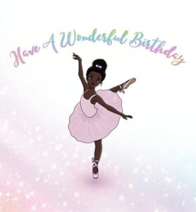 Miss Ballerina Rainbow Birthday Card - Penché Pose