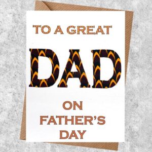 Father's Day fabric Card -say it with words