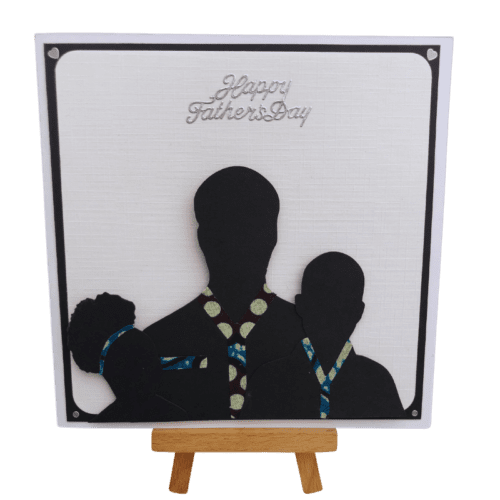 Handmade Father's Day Card – Dad, Son & Daughter - Blue Blend