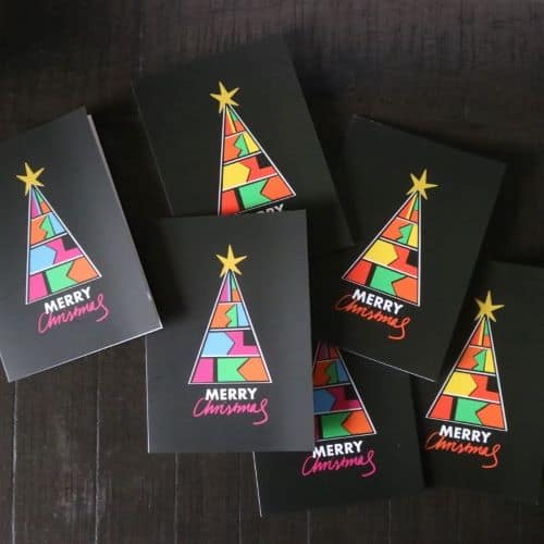 personalized black christmas cards