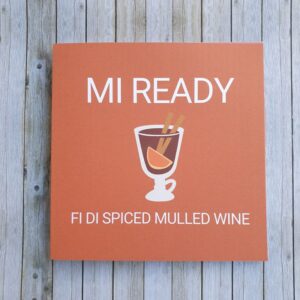 Mulled Wine Christmas Card, UK Garage Themed Greeting Card