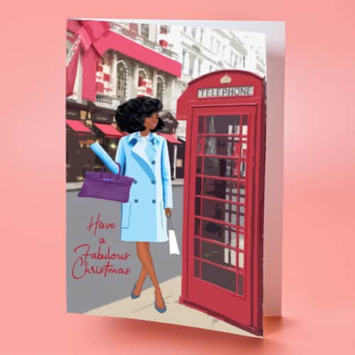 Black woman christmas card- Free UK Shipping
