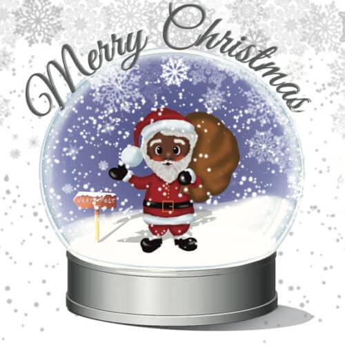 Santa's Snow Globe Christmas Card
