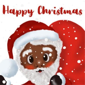 Santa Caught in the Snow - Christmas Card