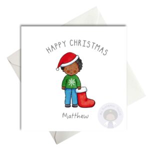 Personalised for boys Christmas card