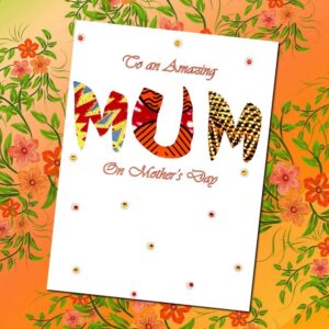 Amazing Mum Mothers Day orange fabric card
