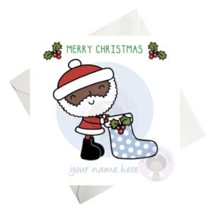 Handmade Father Christmas card for him, male, boy, dad, uncle