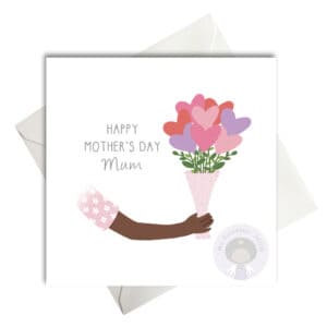 Happy Mother's Day Flowers card - 2 skin tones