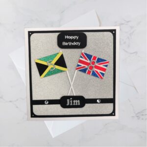 Handmade Personalised Country Flag Age Birthday Cards