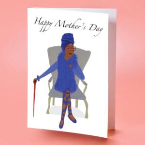 Black Mother's Day Card headwrap - FREE UK SHIPPING