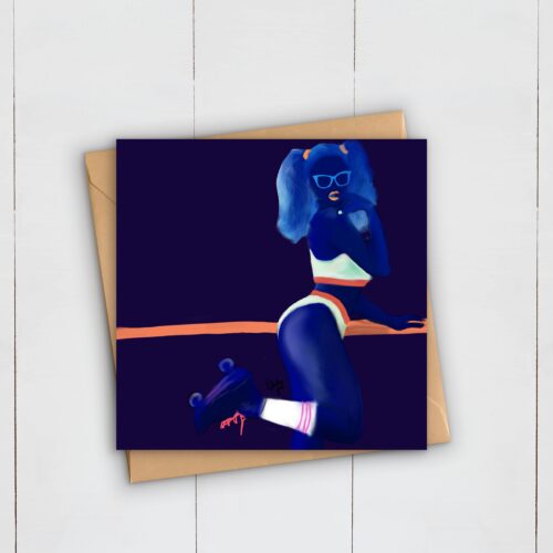 Blow | Neon fashion art | Roller girl ( Greeting card