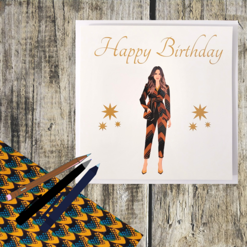 Happy Birthday Woman with Ankara Trouser Suit