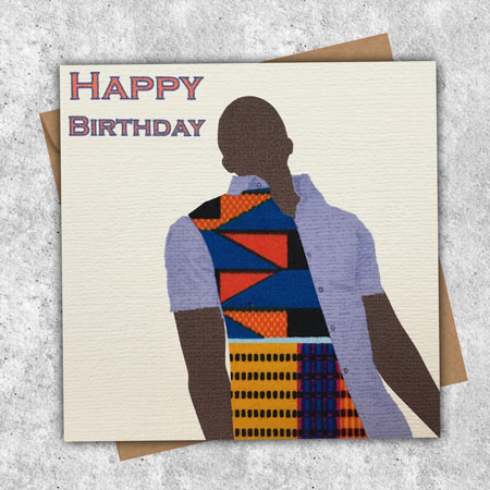 Men's card in orange blue kente fabric, jacket, shirt or waistcoat - personalised