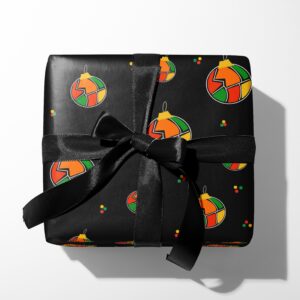 Christmas Baubles Wrapping Paper - Black