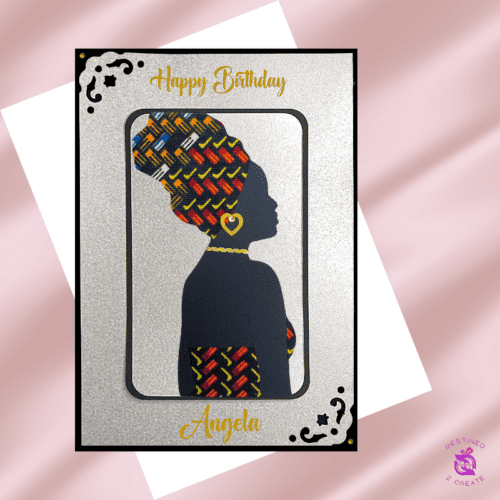 Handmade Personalised African Headwrap Card | Birthday | Black Woman Appreciation - Multicolour - 7x5" Card