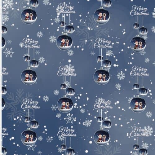 Christmas Bauble White Santa & Black Mrs Claus Wrapping Paper (2 Sheets)