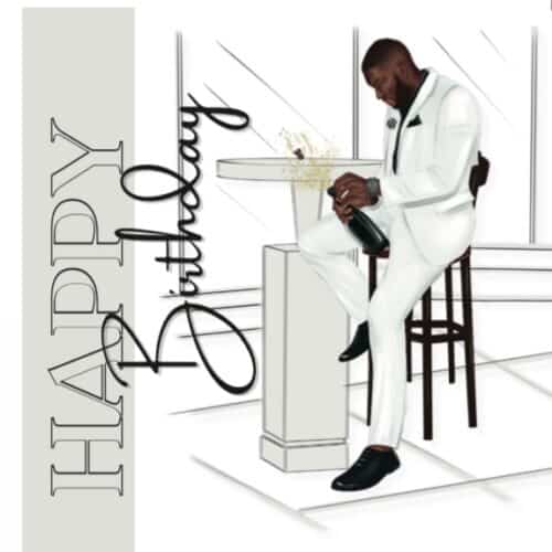 Poppin' Bottles Birthday Card - Espresso