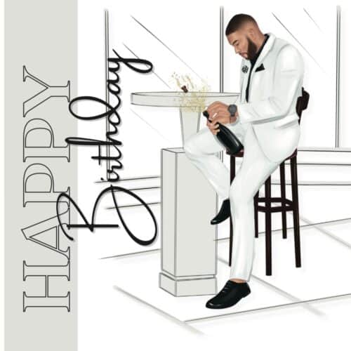 Poppin' Bottles Birthday Card - 3 skin tones