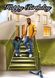 Father - son happy birthday card