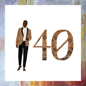 Happy 40th Birthday Black Man with Ankara Blazer