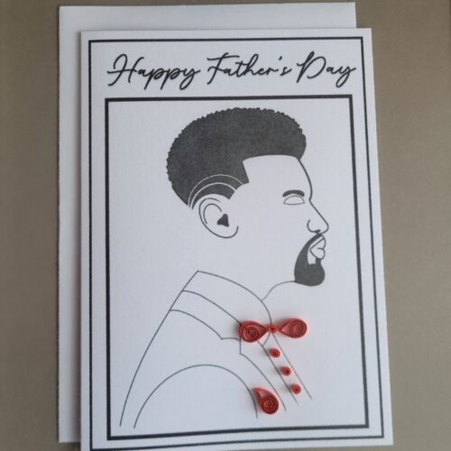 Father's Day card with quilled bow tie details