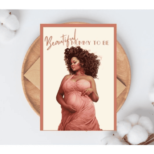 Black Mum to Be Card, Baby Shower Card, Diverse Mum to Be, Black Woman Pregnancy Card, Baby Blessings, Optional Verse, Personalised Card