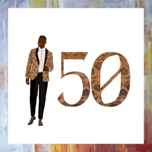 Happy 50th Birthday Black Man with Ankara Blazer