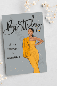 Stay Blessed & Beautiful birthday card