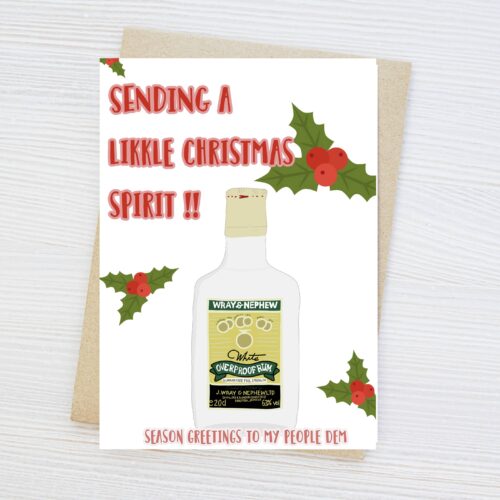 Jamaican Christmas Spirit - Wray and Nephew Rum - Christmas Card