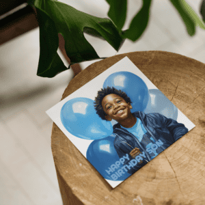 Blue Balloons Birthday Card