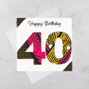 Handmade Fabric Age Cards | African Print Fabric | 6x6