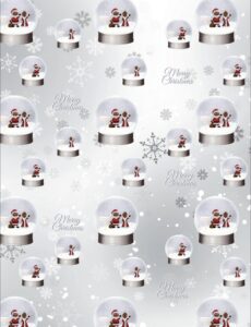 Black Santa & Mrs Claus Snow Globe Wrapping Paper (2 Sheets)