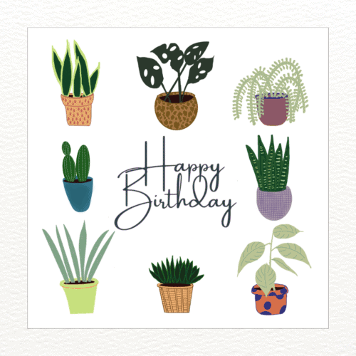 Happy Birthday House Plants card