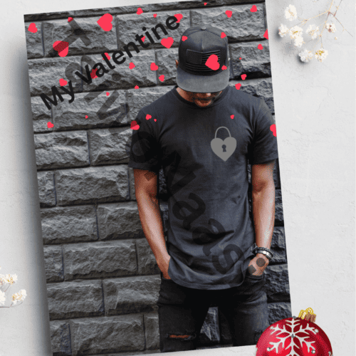 Valentines Day card - man with cap