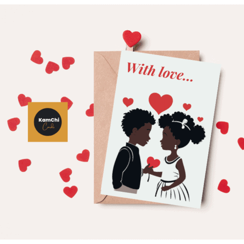 Valentines Day Card For Kids, Black Love, School Valentines Day Card, To The One I Love, Afrocentric, Black Kids Greeting Card