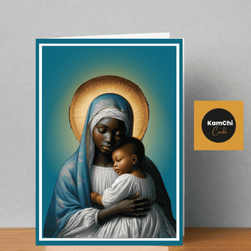 Black Virgin Mary & Jesus Greeting Card
