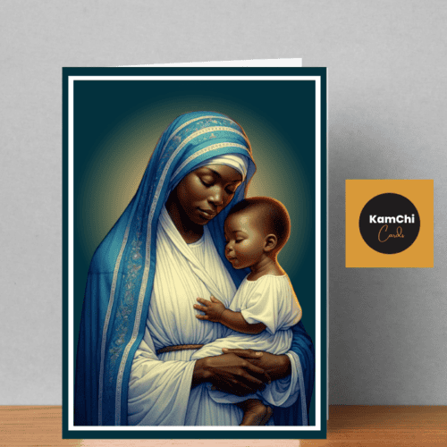Black Virgin Mary & Jesus Greeting Card