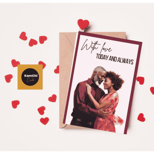Black Couple Valentines Day Card, Black Love, With Love Today And Always, Black Couple Anniversary Card, Afrocentric, Black Greeting Card