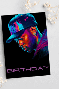 Birthday card - man in cap