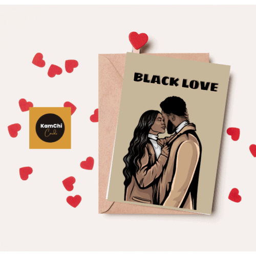 Black Couple Valentines Day Card, Black Love, Black Couple Anniversary Card, Afrocentric, Black Greeting Card