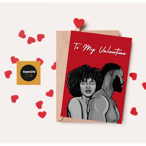Black Couple Valentines Day Card, Black Love, Black Couple Anniversary Card, Afrocentric, Black Greeting Card